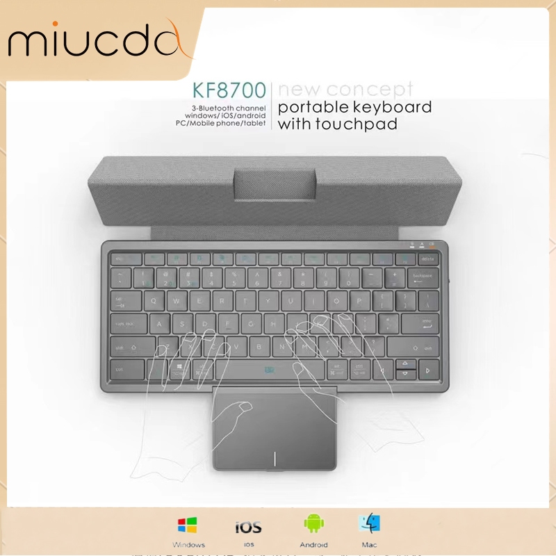 Miucda3in1 Wireless Bluetooth Keyboard Stand with City Touchpad