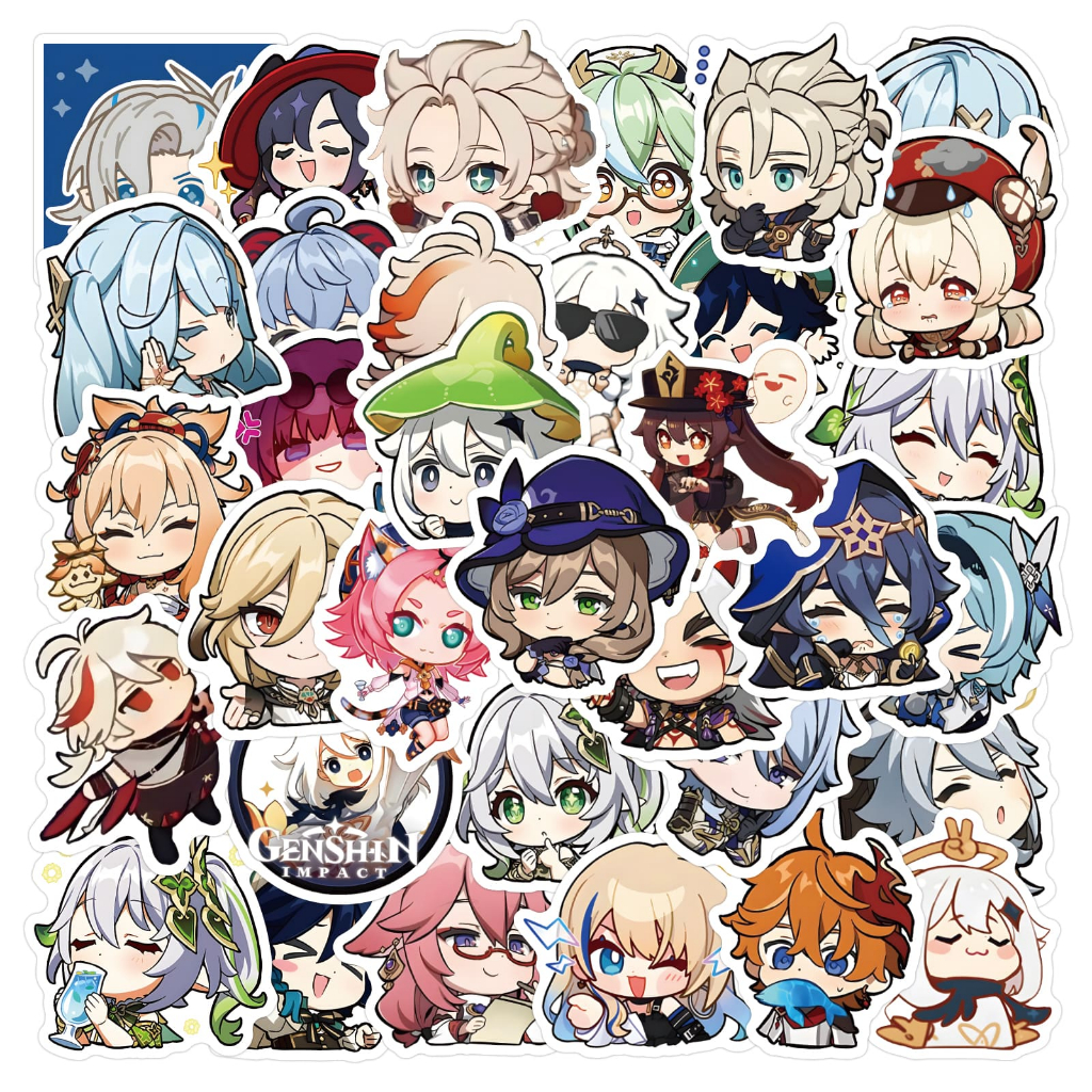 60pcs Anime Genshin Impact Sticker Pack Waterproof Vinyl Stickers DIY ...