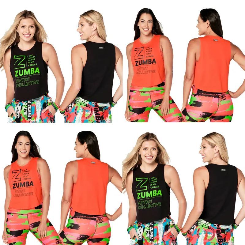 Zumba Fitness Suit Leisure Women Dance All Cotton Short Sleeve Loose  fitting T-shirt New 856