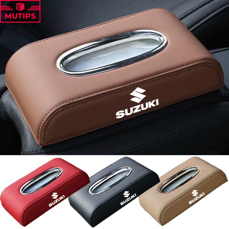 Suzuki Car Leather Tissue Box Paper Storage Holder Auto Interior