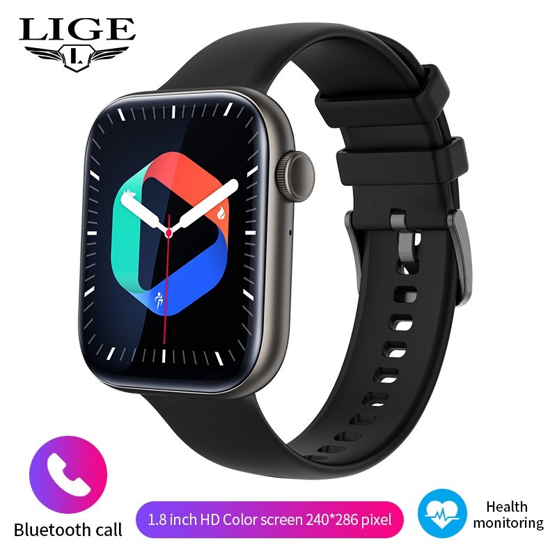 LIGE P45 Smart Watch Women Men With Bluetooth Calls 1.8 inch Full ...