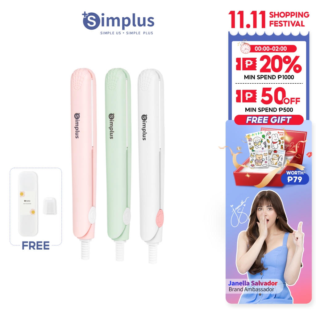Simplus Mini Hair Straightener And Curler Iron Portable Perfect for All ...