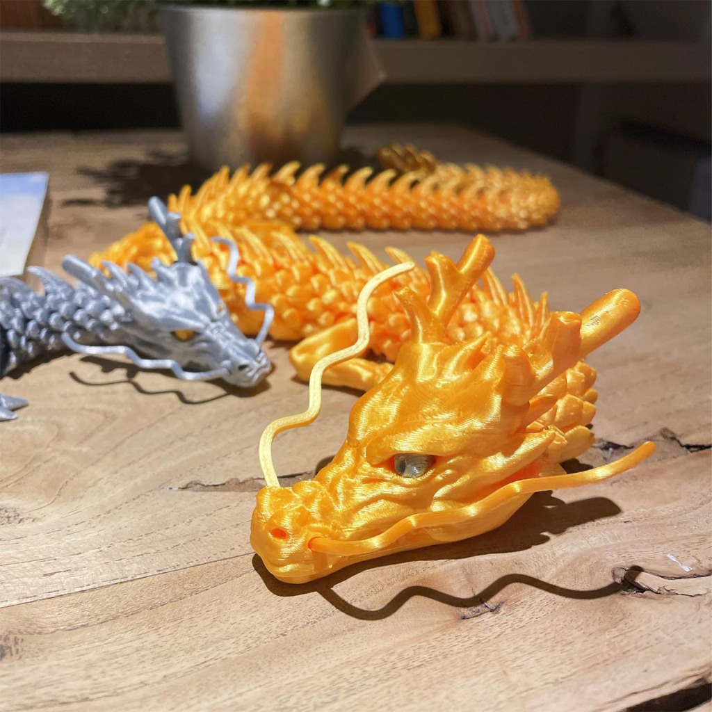3D printed dragon, articulated dragon figurine toy, movable and ...