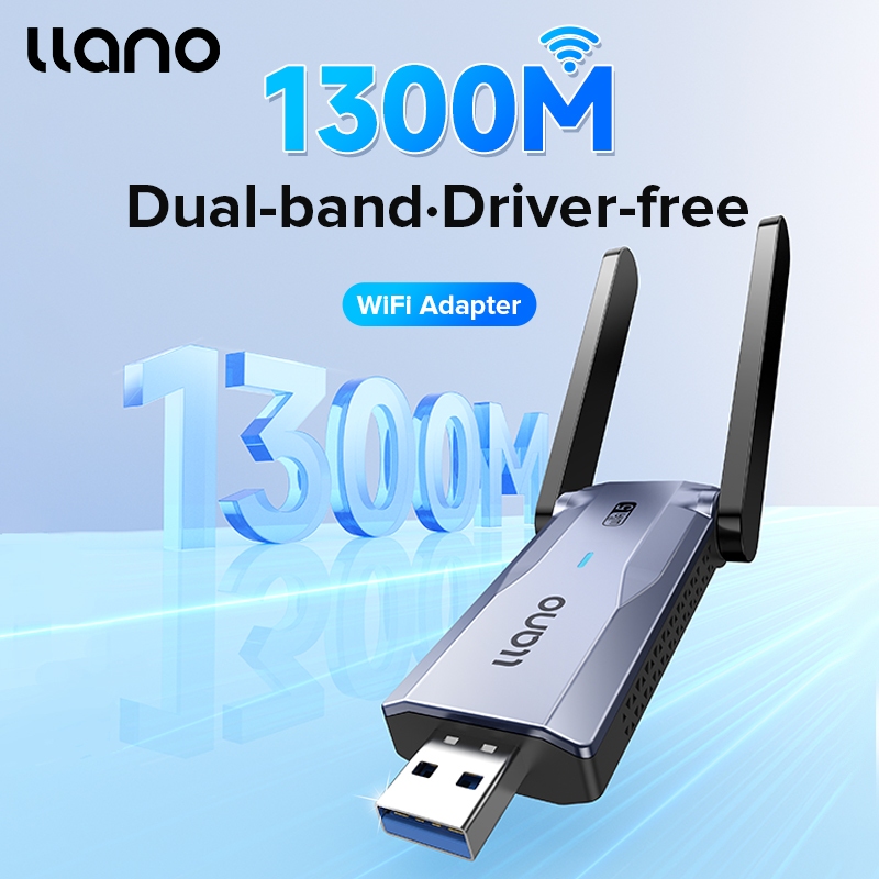 LLANO USB Wireless Network Card 1300m Gigabit High Speed Dual Band WiFi ...