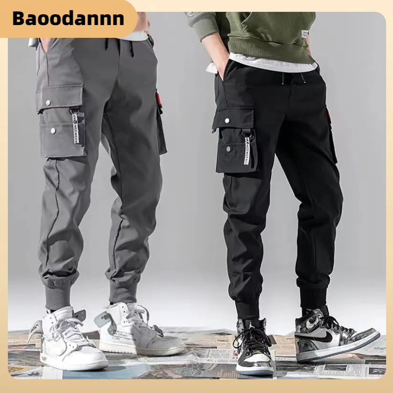 Baoodannn Korean Cargo Pants Plain 6 Pocket Pants for Men Shopee