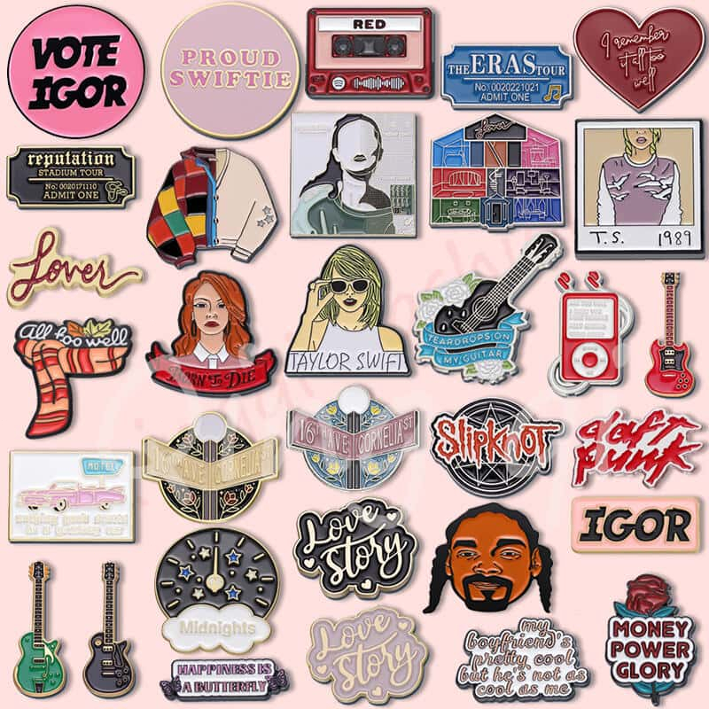 Singer Taylor Swlft Brooch Pins Enamel Metal Badges Lapel Pin Brooches ...