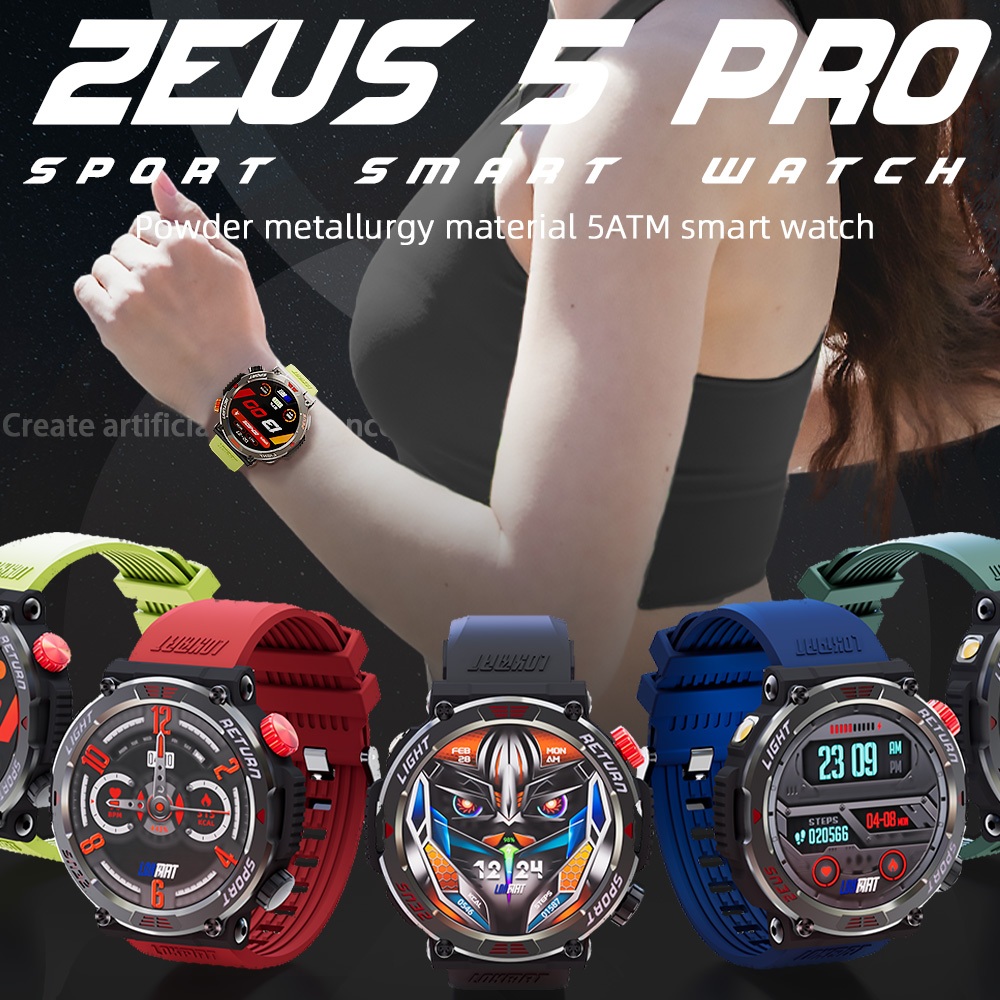 LOKMAT ZEUS 5 Pro Outdoor Sports Smartwatch Compass LED Lighter Health ...