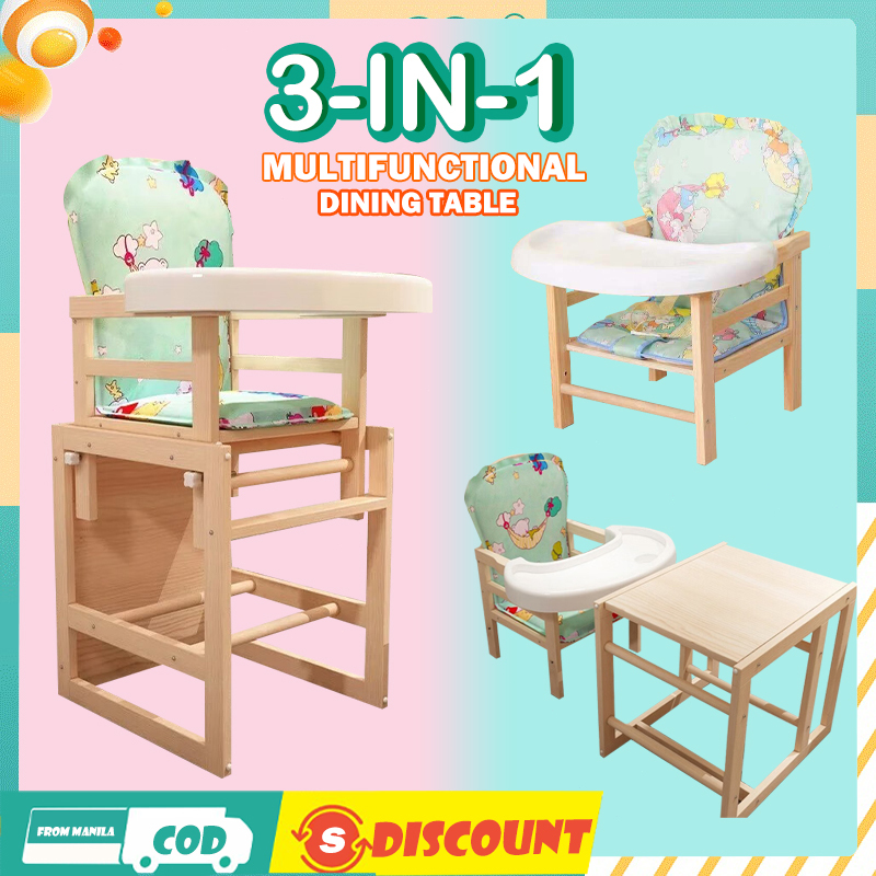 【Shipping Discounts】High Chair For Baby Solid Wooden Chair