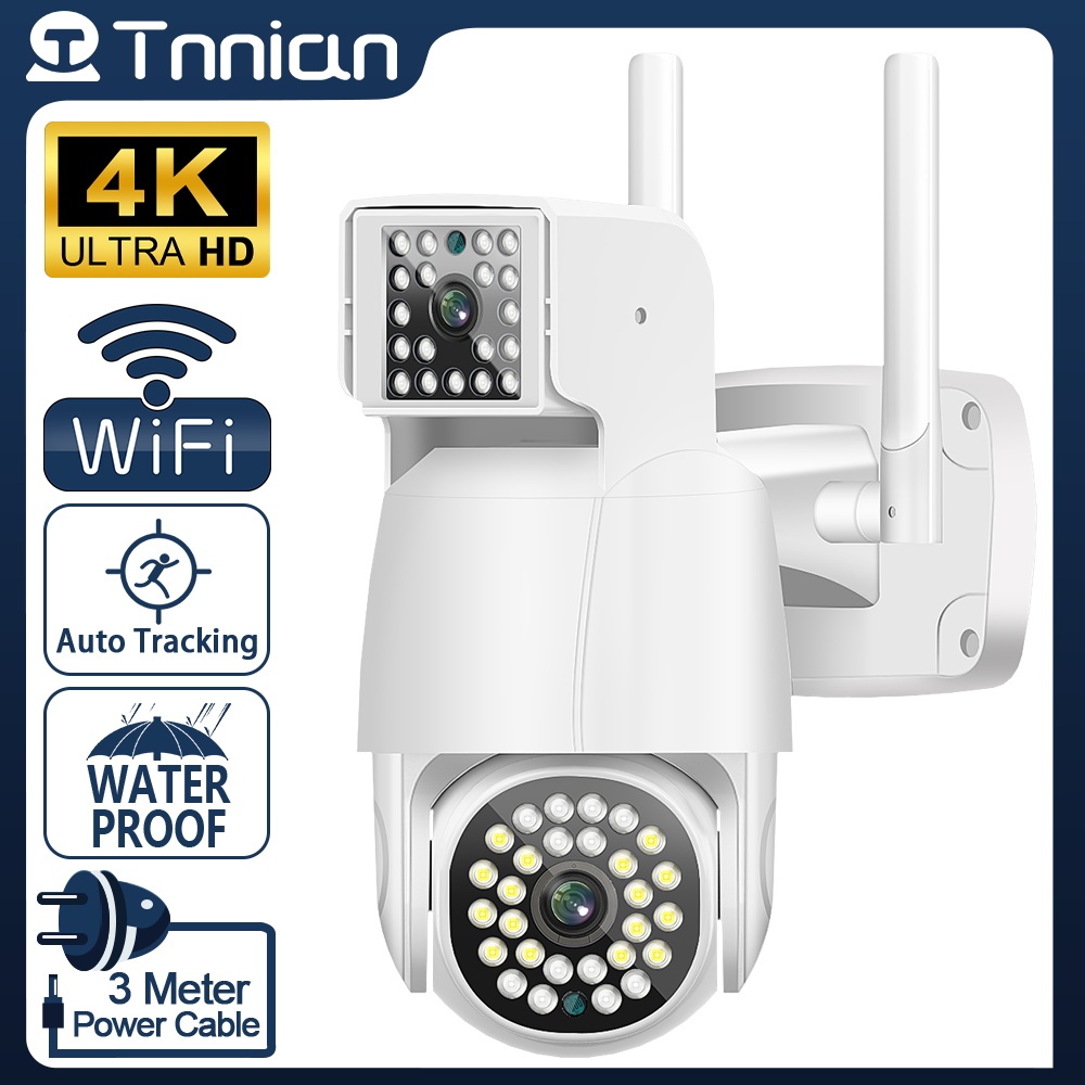 Dual Lens WiFi Outdoor Cameras For Home Security, 2.5K/5MP House