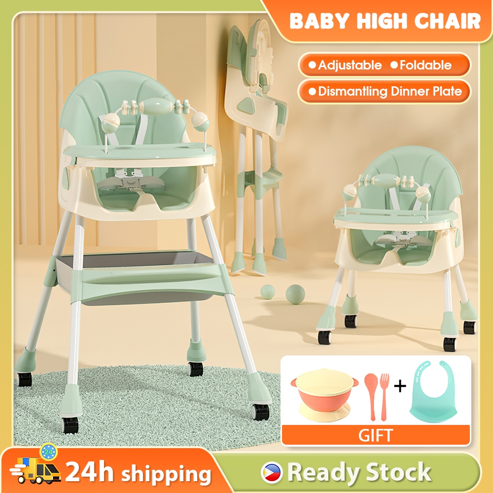High Chair for Baby with Adjustable Tray Foldable Feeding High Chair