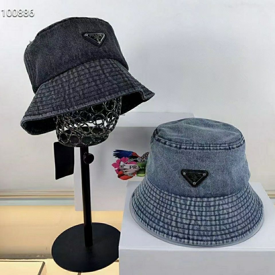 Prada sun hat inverted triangle fisherman male and female stars with ...