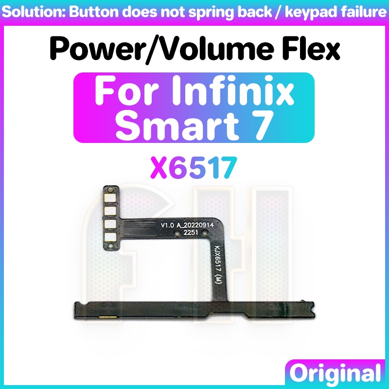 Power Volume button flex For Infinix SMART Smart 7 x6517 Switch ON OFF ...