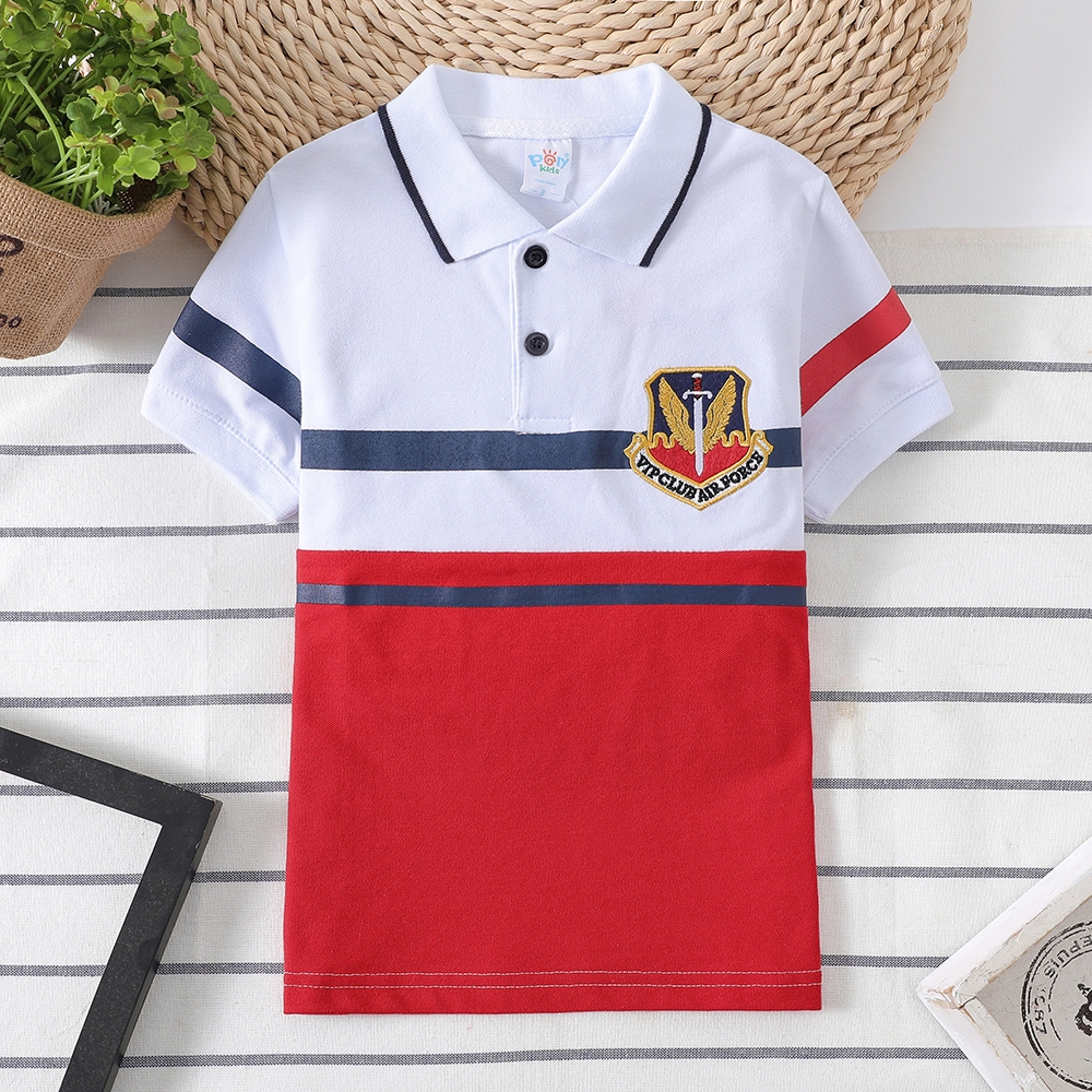 Kids T-shirt Boy polo shirt Baju Budak Lelaki printing Classic polo  embroidery logo Cotton Fashion shirts wear Ready Stock