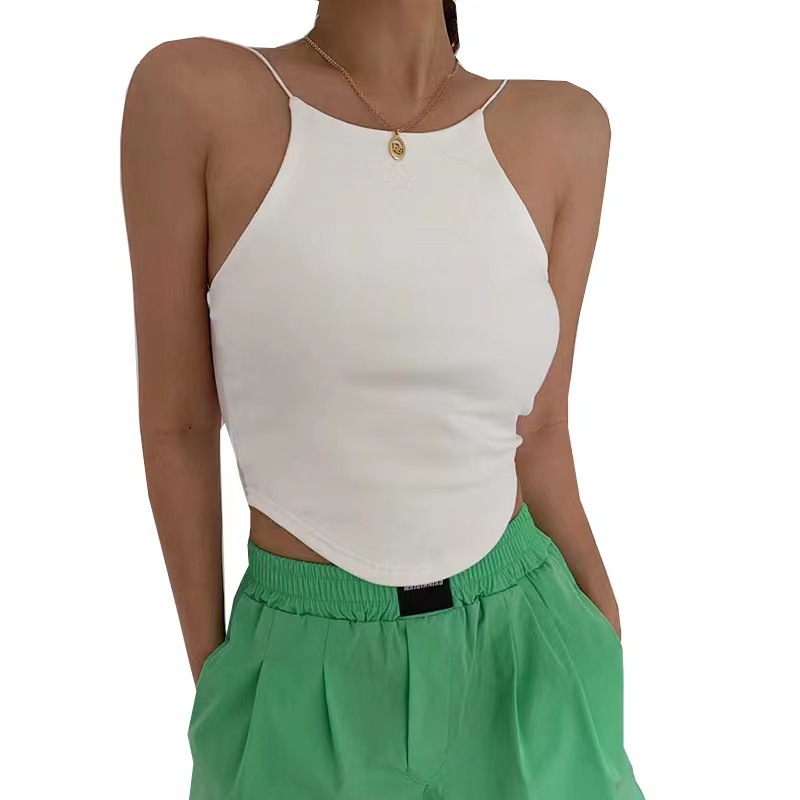 Sleeveless Crop Top With Shoulder Pads main image 1