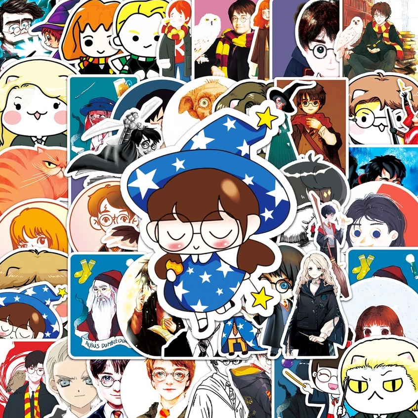 50 Piece Funny Cartoon Harry Potter Cartoon Graffiti Waterproof ...
