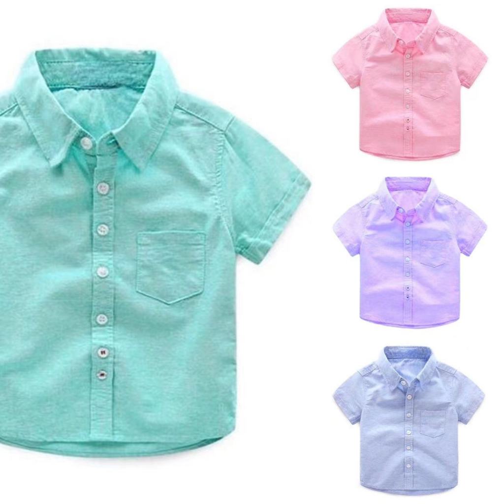 Boys Formal Shirt Short Sleeve Casual Regular Baby Boy Shirts Baby