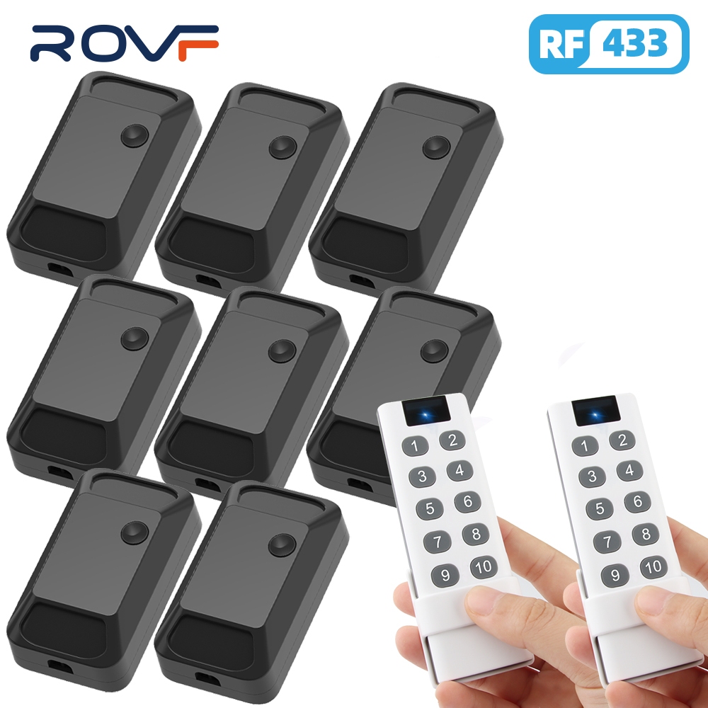 ROVF Smart Wireless Switch Light Electrical 433Mhz Rf 10 Key Remote ...