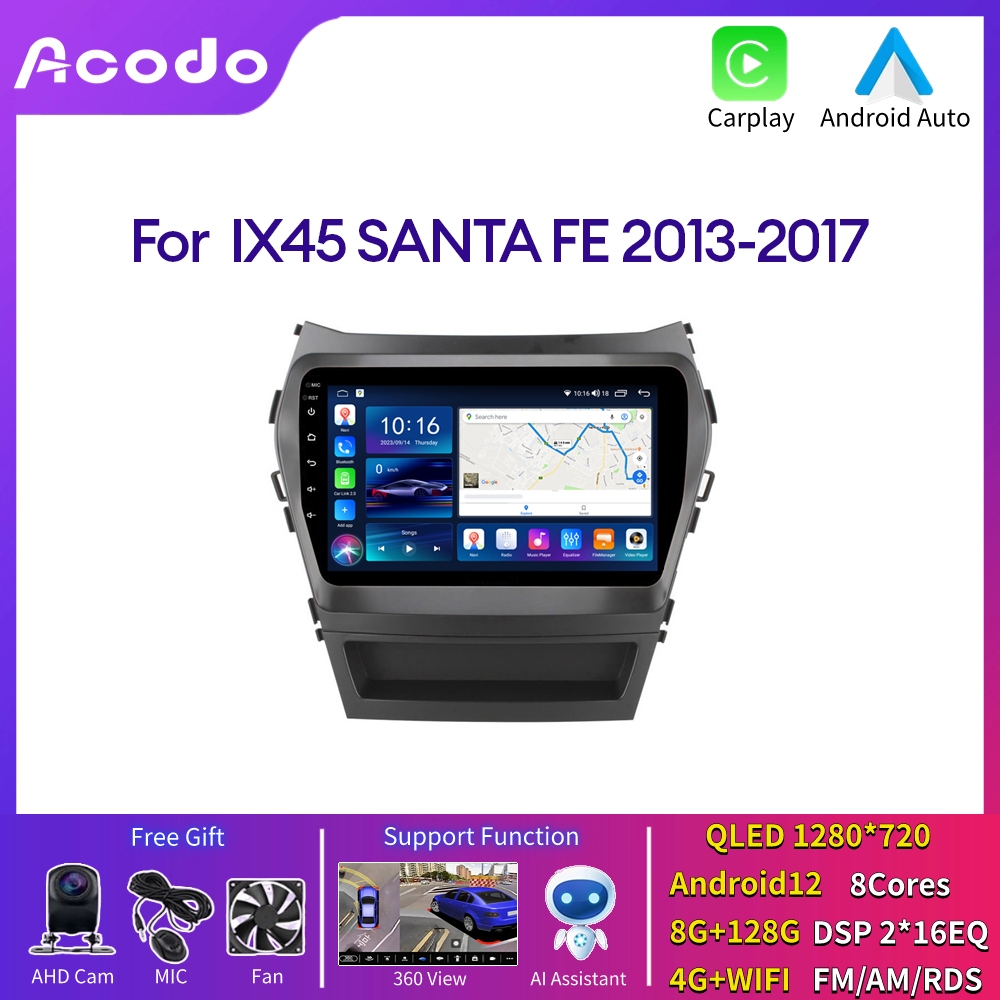 For Hyundai IX45 SANTA FE 2013-2017 Android 12 Car Stereo Support ...