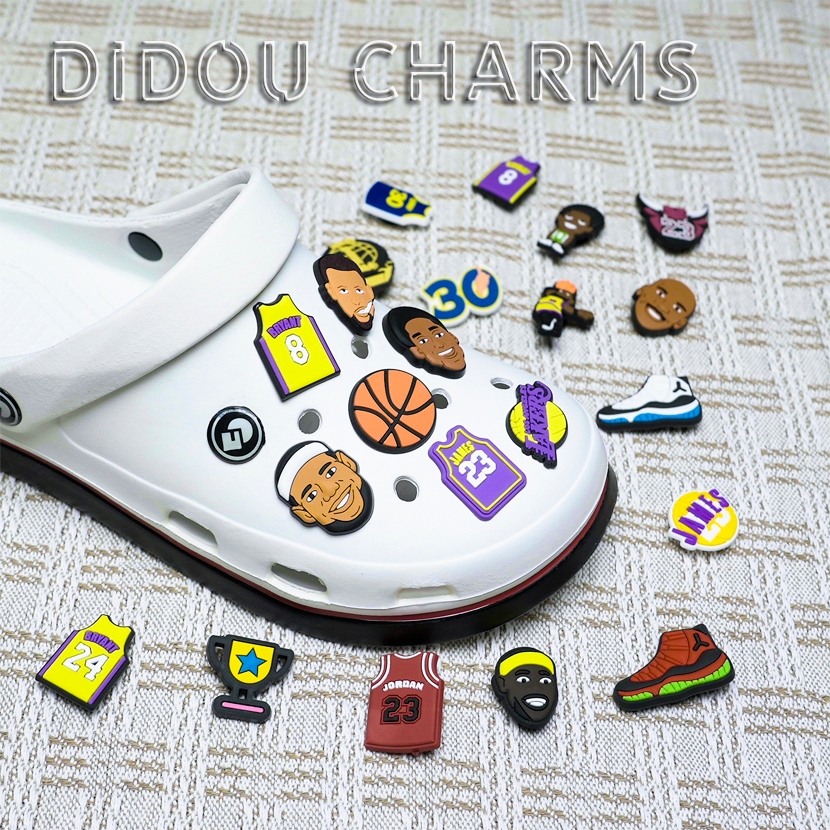 Jibbitz Crocs Shoes Charms / Jibbitz NBA Basketball DIY Pins Button