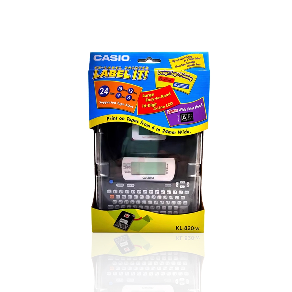 Casio Multifunctional Label Printing Machine KL-820 label Pinter with  XR-12WE