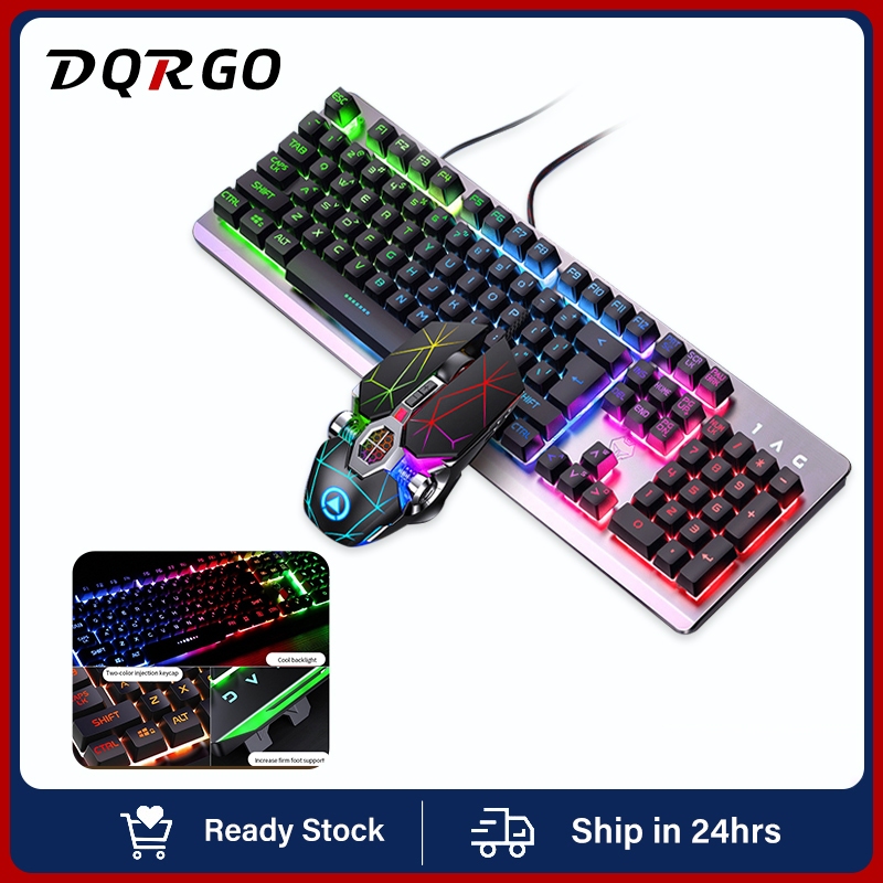 DQRGO Rainbow Backlit Gaming mouse keyboard set With Mouse Game ...