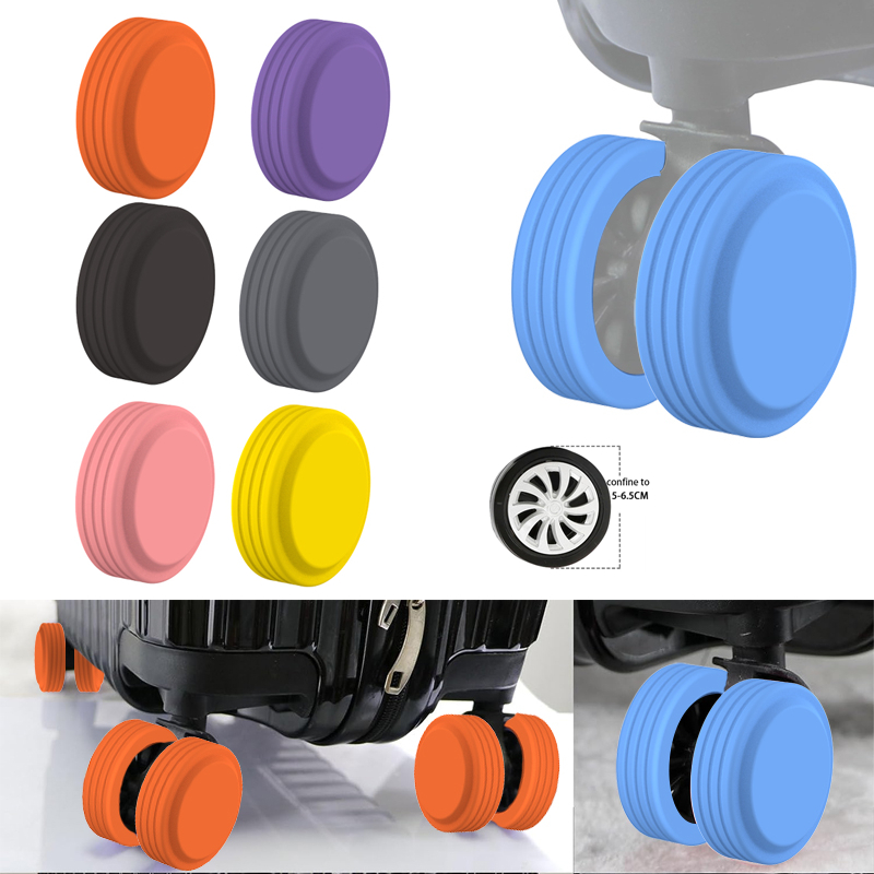 8PCS Luggage Wheels Protector Silicone Wheels Caster Shoes Travel Luggage Suitcase Reduce Noise