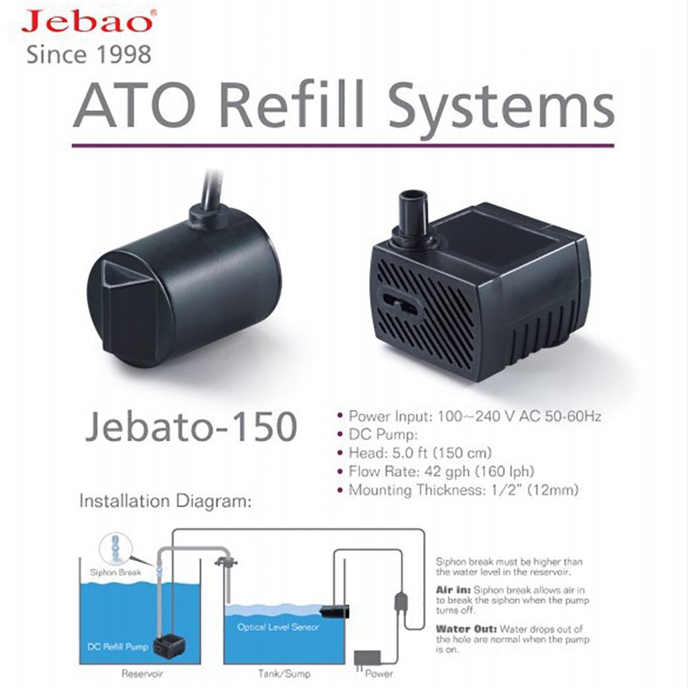 Smart Jebao Aquarium Automatic Water Filler Jebato-150 ATO Refill ... - Smart Aquarium Water Circulation Systems