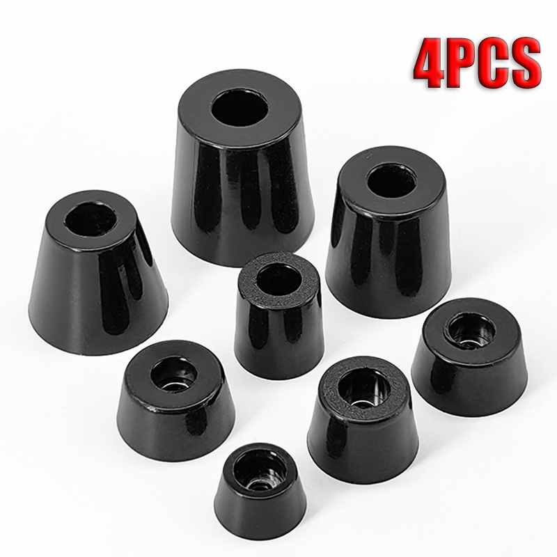 4PCS Black Rubber Foot Pads Furniture Tables Chairs Shock Absorbers ...