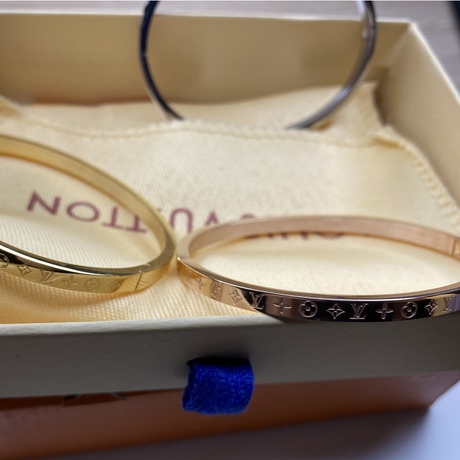 New nanogram cuff engraved with the iconic monogram pattern and single ...