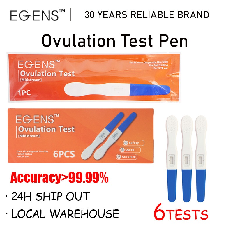 24H Ship Out EGENS 6 Tests One Step LH Ovulation Test Kit Midstream OPK