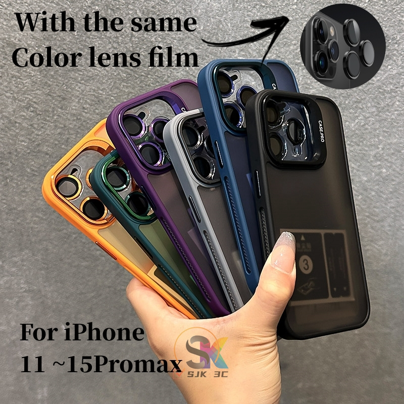 New Matte phone case Anti drop bracket with lens film (for iPhone 11 ...
