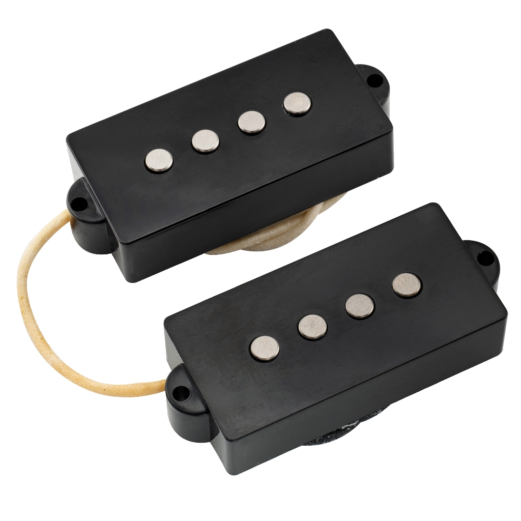 The Revival Pickups RPPB Vintage Style Alnico 5 P.Class Precision Bass Pickups Set, Black