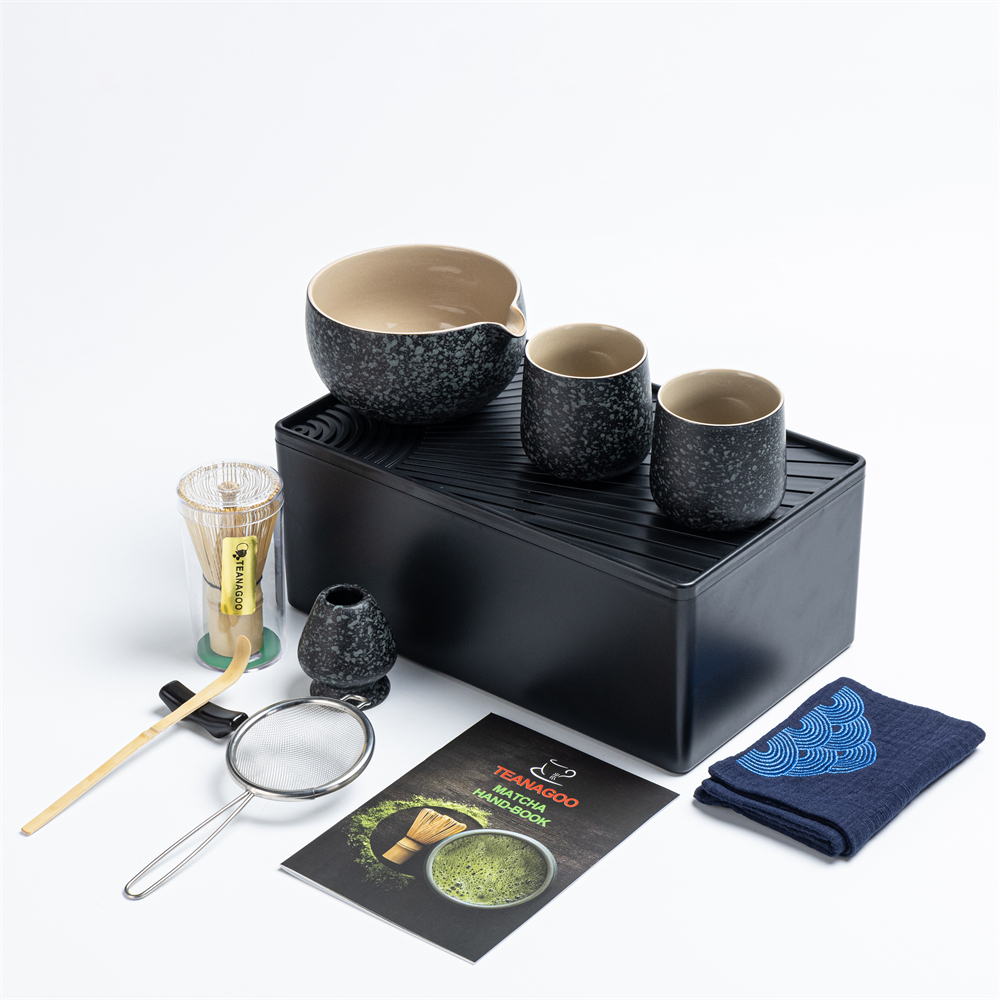 Artcome Japanese Matcha Tea Set, Matcha Bowl With Pouring Spout, Matcha Whisk, Tea Scoop, Whisk Holder, Matcha Powder Caddy, Handmade Matcha Ceremony