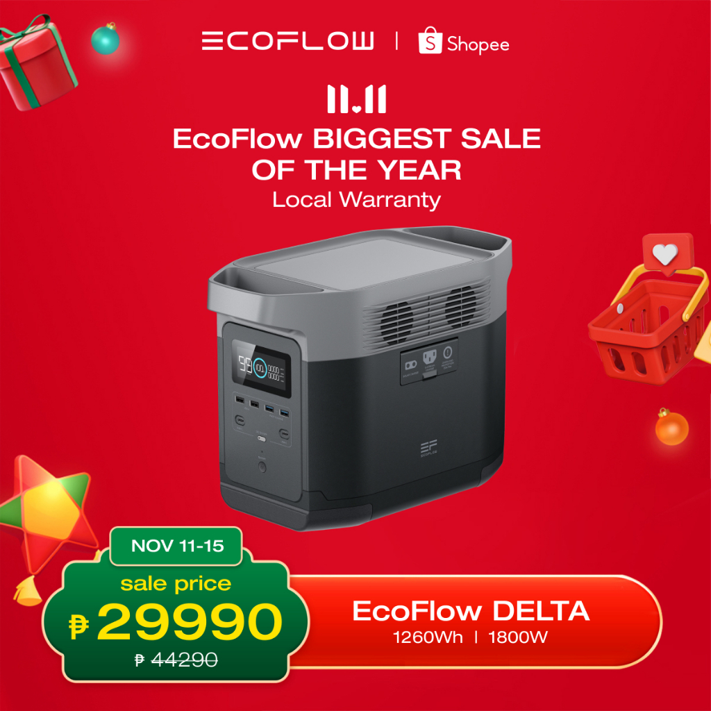 ECOFLOW DELTA 220V Power Station Portable 1260Wh 1800W UPS Solar