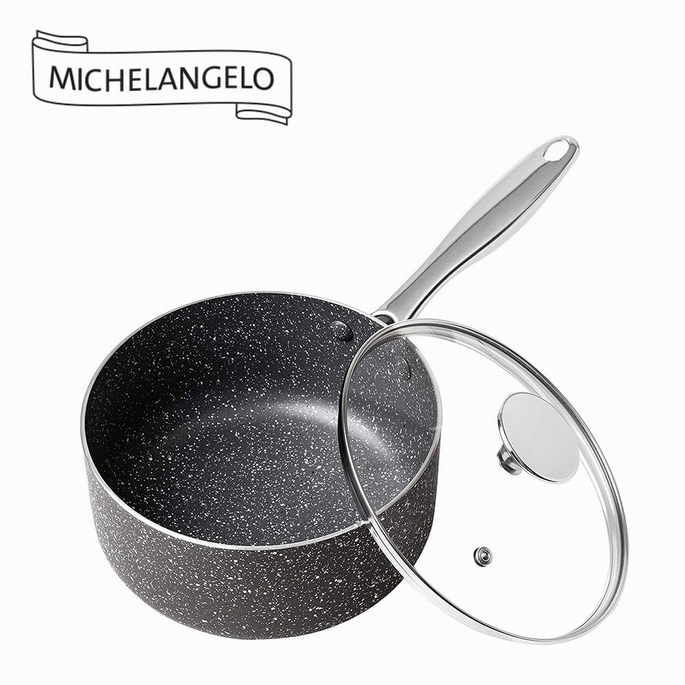 MICHELANGELO 10 Inch Frying Pan Nonstick Frying Pan with Lid Nonstick White