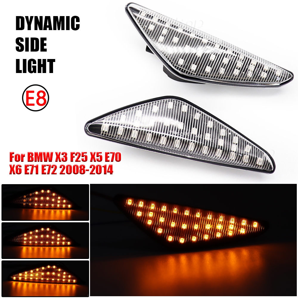 Dynamic LED Side Marker Lights For BMW F25 E70 E71 X3 X5 X6 – Sequential Amber Signal