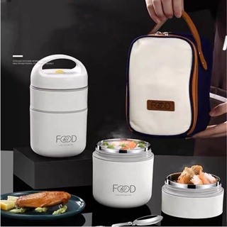 304 Stainless Steel Vacuum Thermal Lunch Box Insulated Lunch Bag Food Warmer  Soup Cup Thermos Containers Bento Box For Students