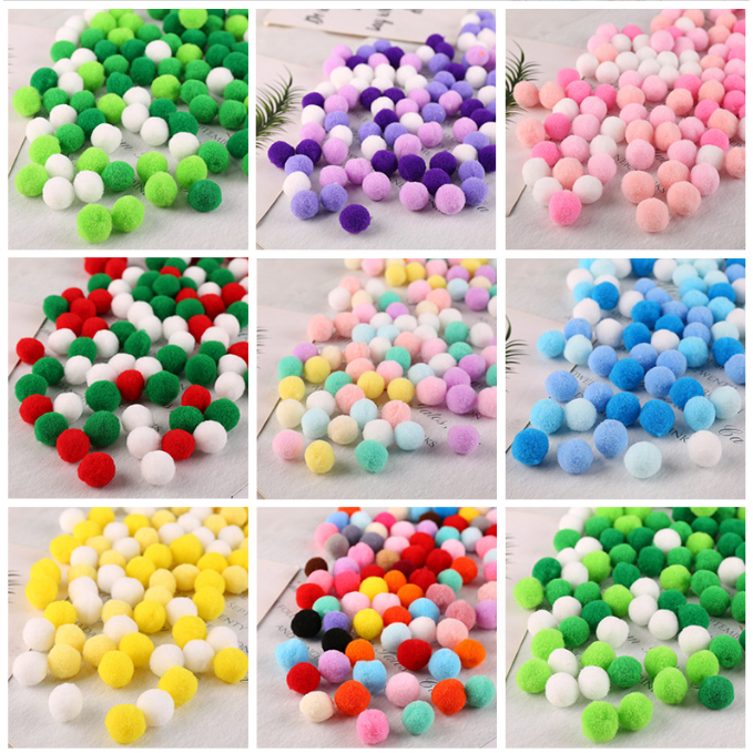 200 Pcs Pompom Plush Balls Mini Cute Gradient Color Pompones Craft ...