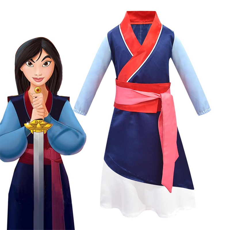 Kid Adult Women Disney Movie Mulan Traditional Kimono Dress Halloween Party Cosplay Costume Full Set Shopee Philippines