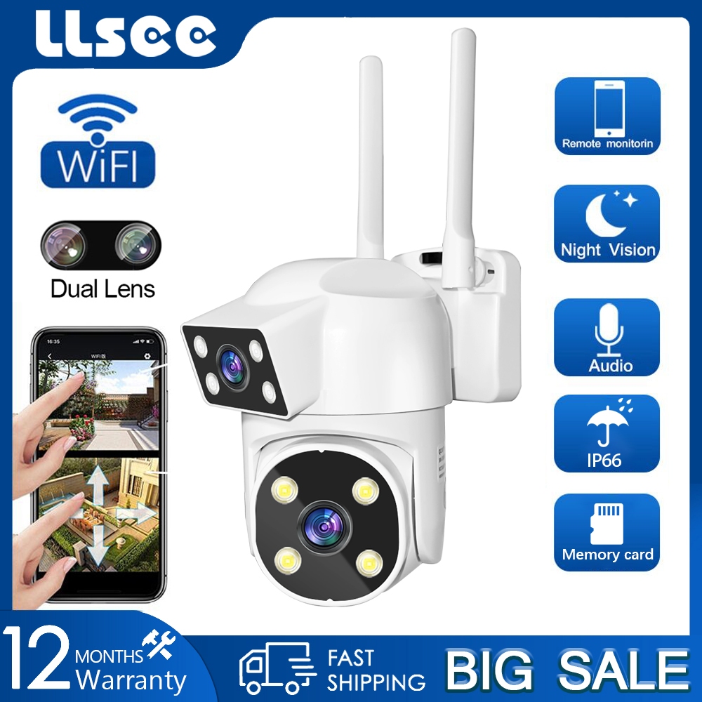 Llsee Hd 5mp Dual Lens Wireless Cctv Wifi Camera Ptz Color Night Vision 