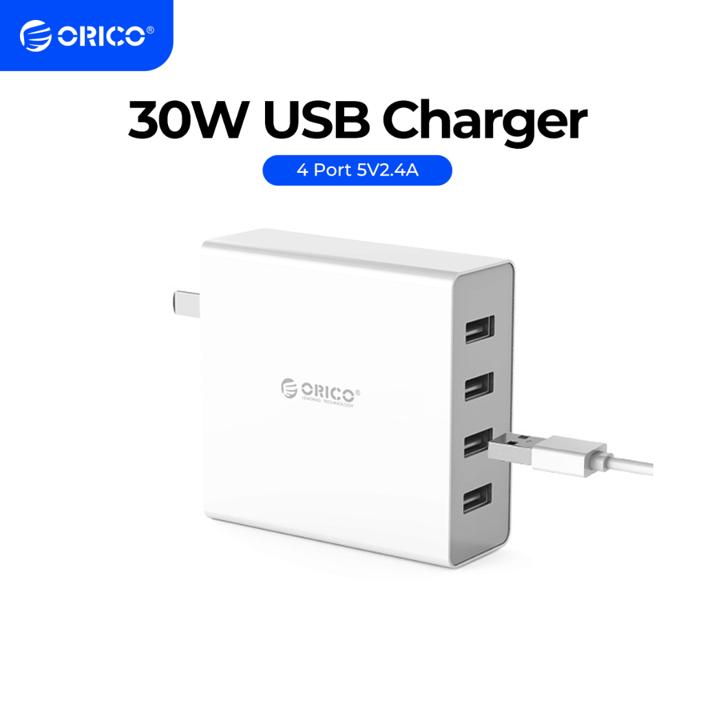 ORICO 30W USB Charger Fast Charge Quick Wall Charger Adapter 4Port