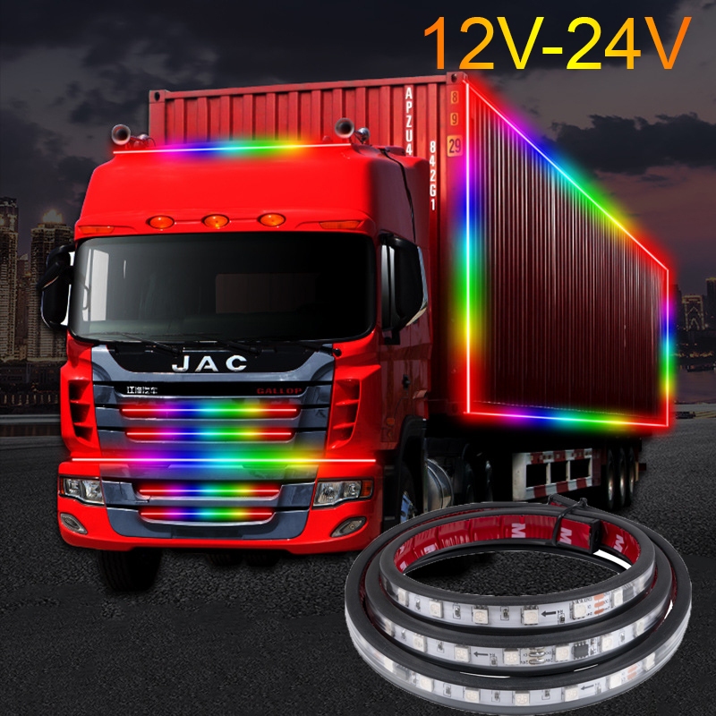 12v24V LED Truck Light Strips Ambient Light DRL Brake Warning Driving