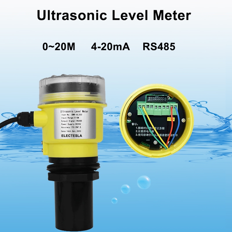 Ultrasonic Water Tank Level Meter 20m Range 4-20mA RS485 Transmitter ...