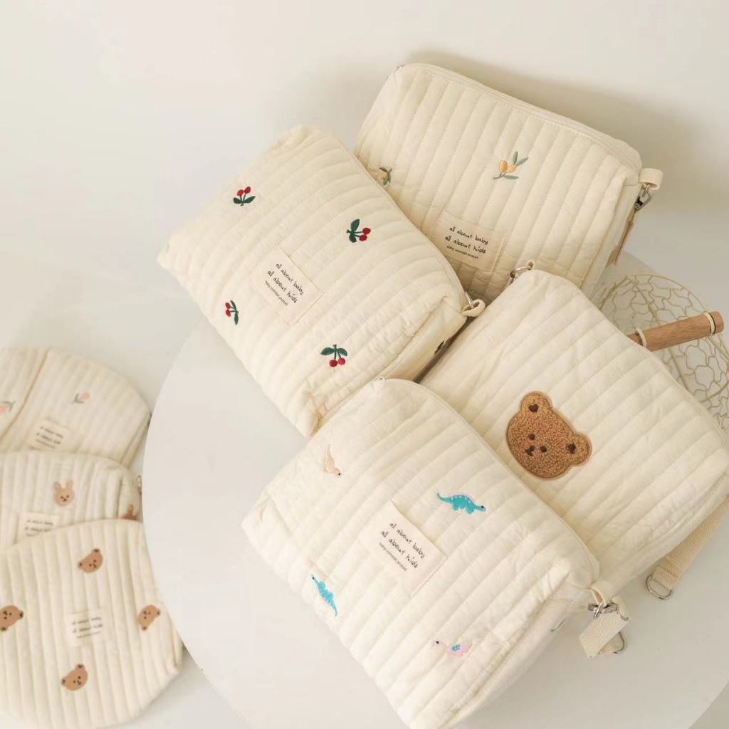 Quilted Baby Bag, Stylish Diaper bag, Baby Diaper Bag , Mummy Shoulder Bag,  Embroidered Quilted Nappy Bag, Pram Bag, Nappy Bag main image 1