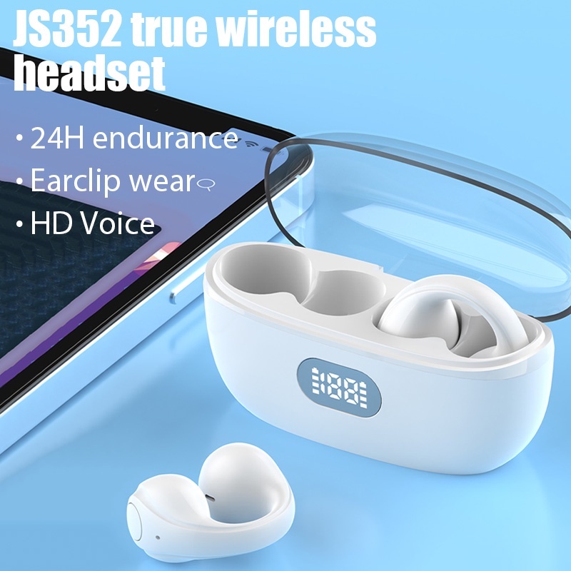 Bluetooth 5.3 Clip On Ear Wireless Headphone Bone Conduction Earphone ...