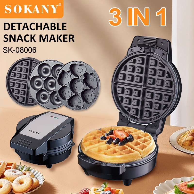 600W Electric Double Layer Heating Sandwich Maker and Waffle Maker