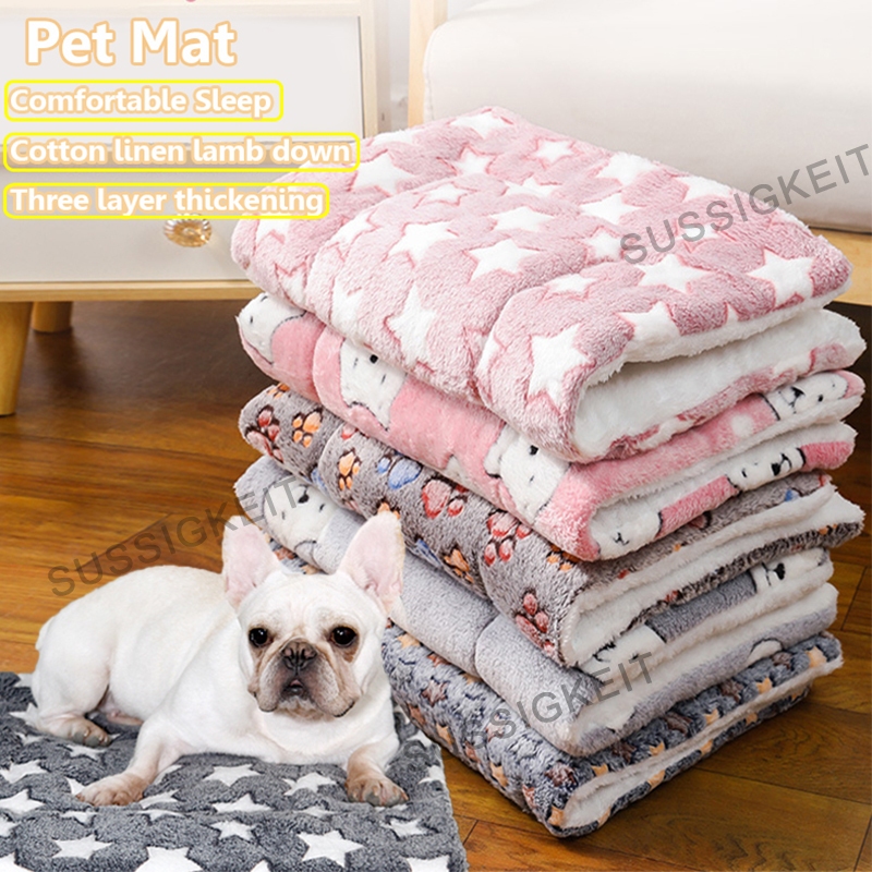 Washable Dog Bed Mat Soft Flannel Pet Cushion Pet Cat Sleeping Bed Mat
