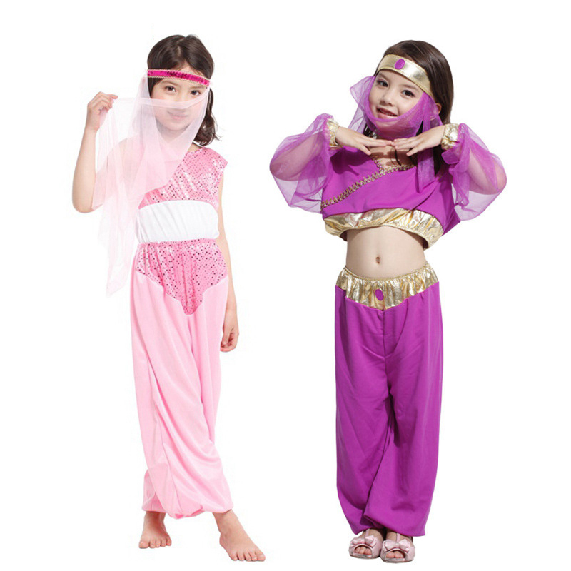 Kids Boys Girls Egypt Arab Prince Princess Robe Costume Children Belly ...