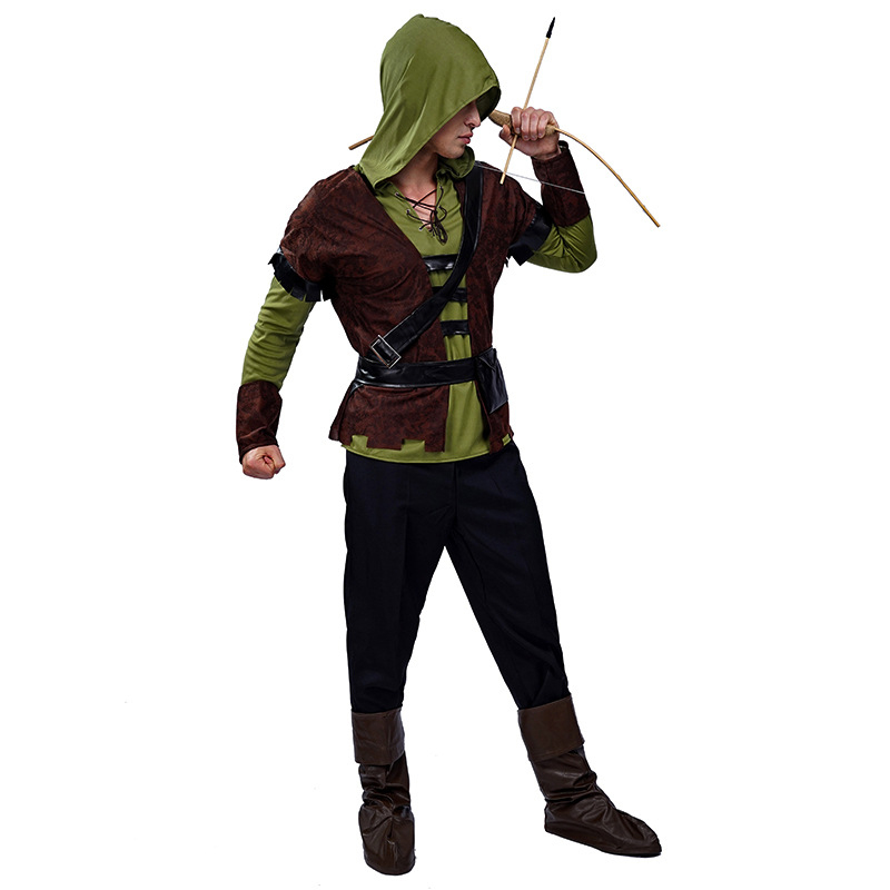 Robin Hood Costume for Man Huntsman Hood Costumes Green Deluxe Cosplay ...