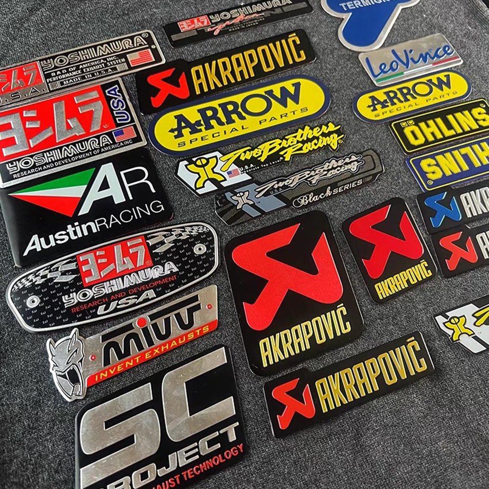3D Aluminium Material Decal Waterproof Motorcycle Muffler Sticker ...